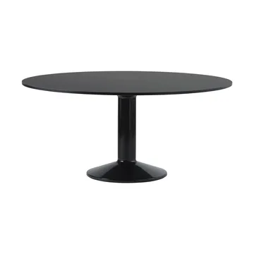 Midst pedestal table - Black linoleum-black, Ø160 cm - Muuto
