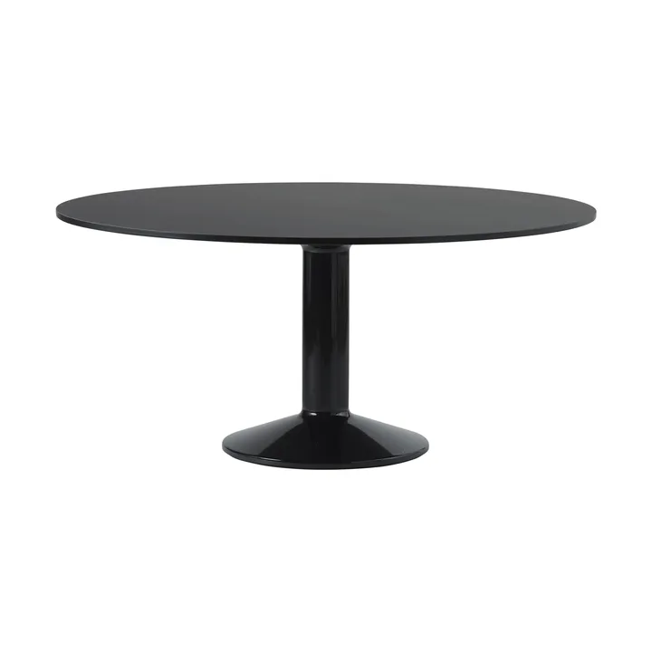 Midst pedestal table - Black linoleum-black, Ø160 cm - Muuto