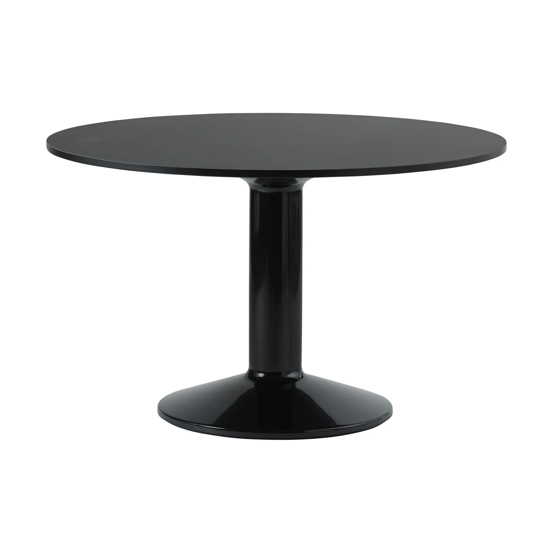 Midst pedestal table, Black nanolaminate-black, Ø120 cm Muuto