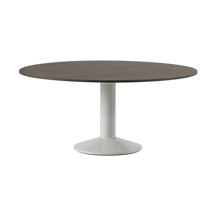 Midst pedestal table - Dark oiled oak-grey, Ø160 cm - Muuto