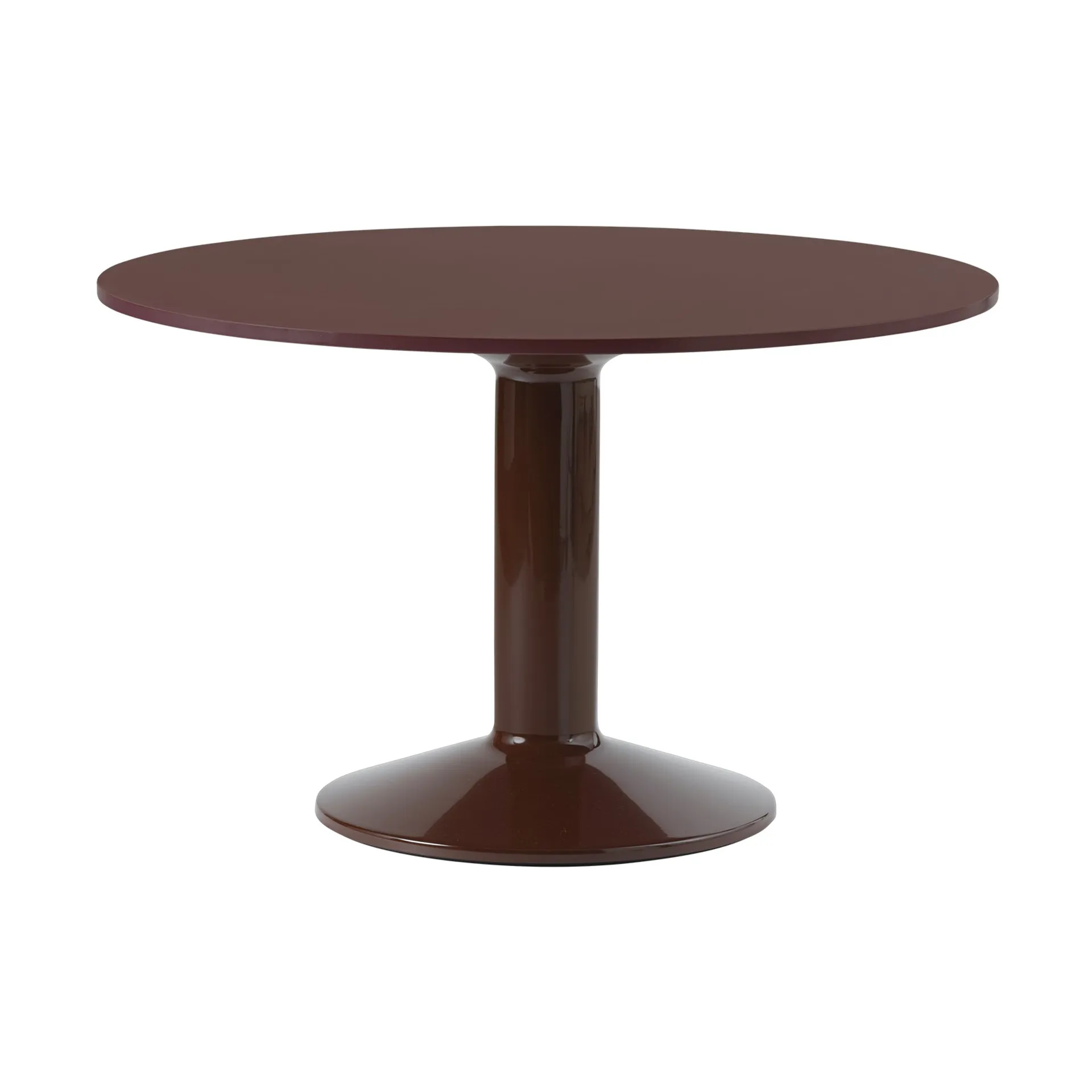 Midst pedestal table, Dark red linoleum-dark red, Ø120 cm Muuto
