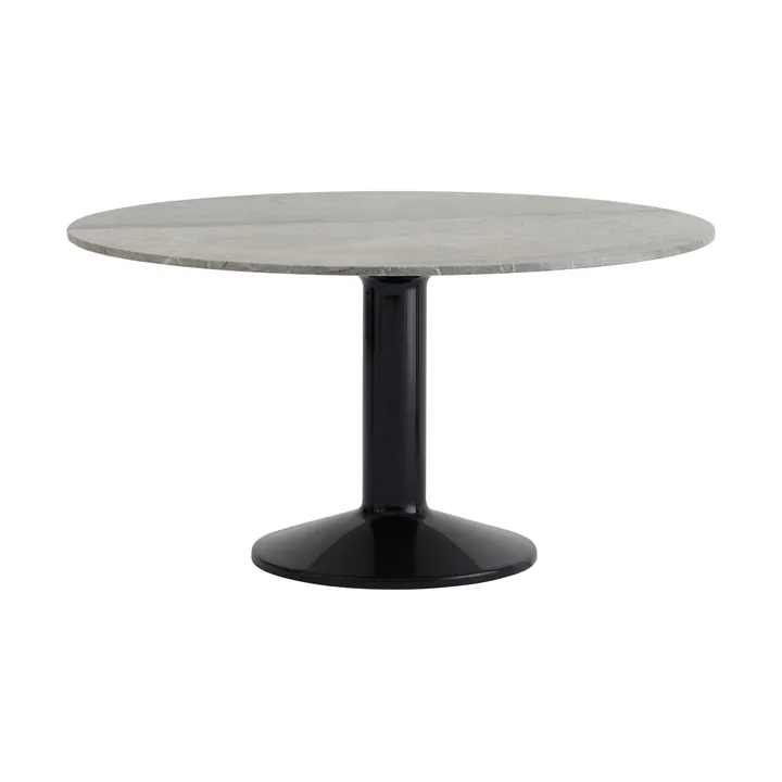 Midst pedestal table - Grey marble-black, Ø140 cm - Muuto