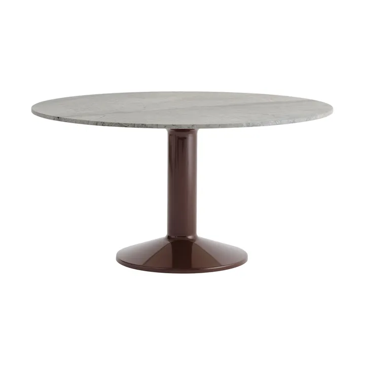Midst pedestal table - Grey marble-dark red, Ø140 cm - Muuto
