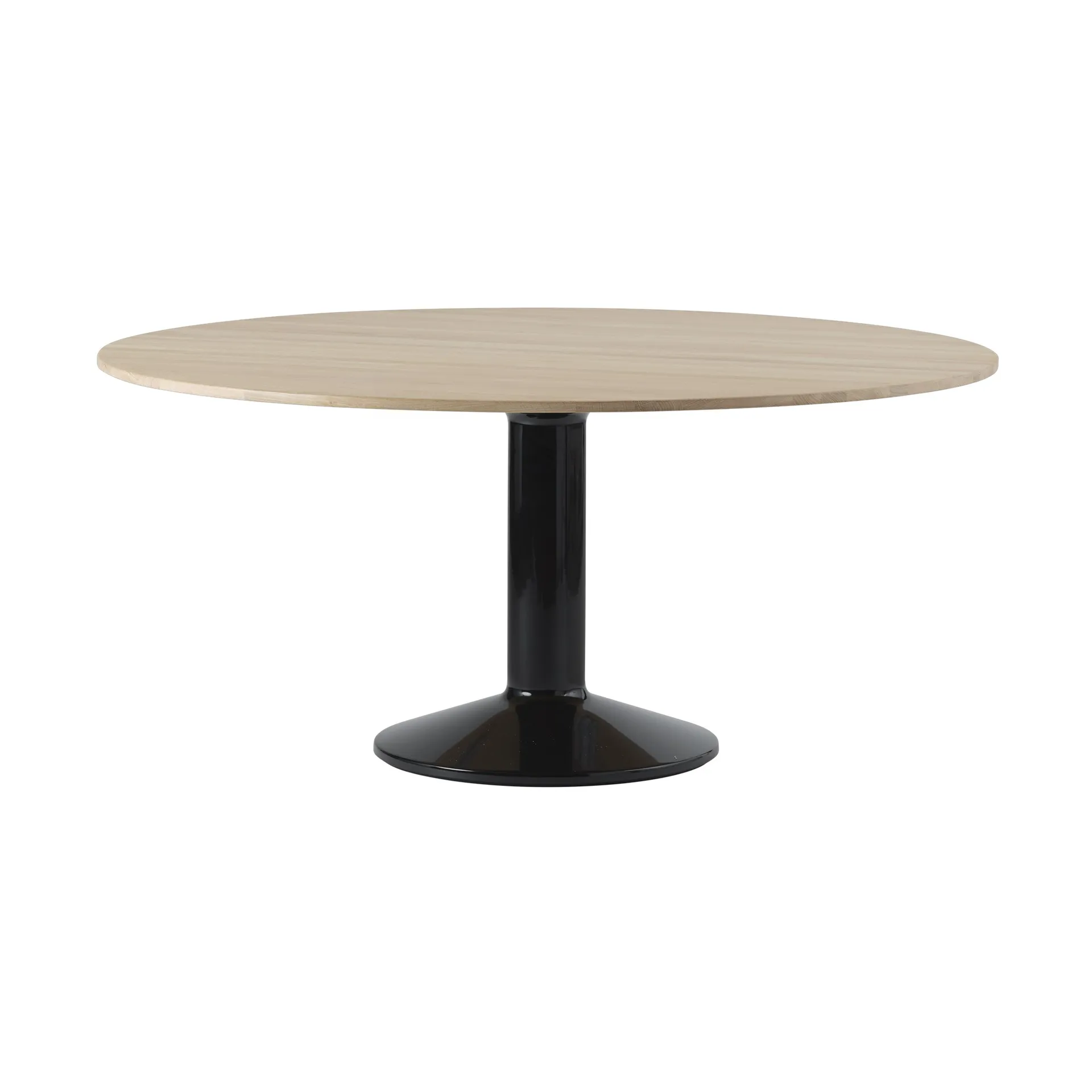 Midst pedestal table, Oiled oak-black, Ø160 cm Muuto