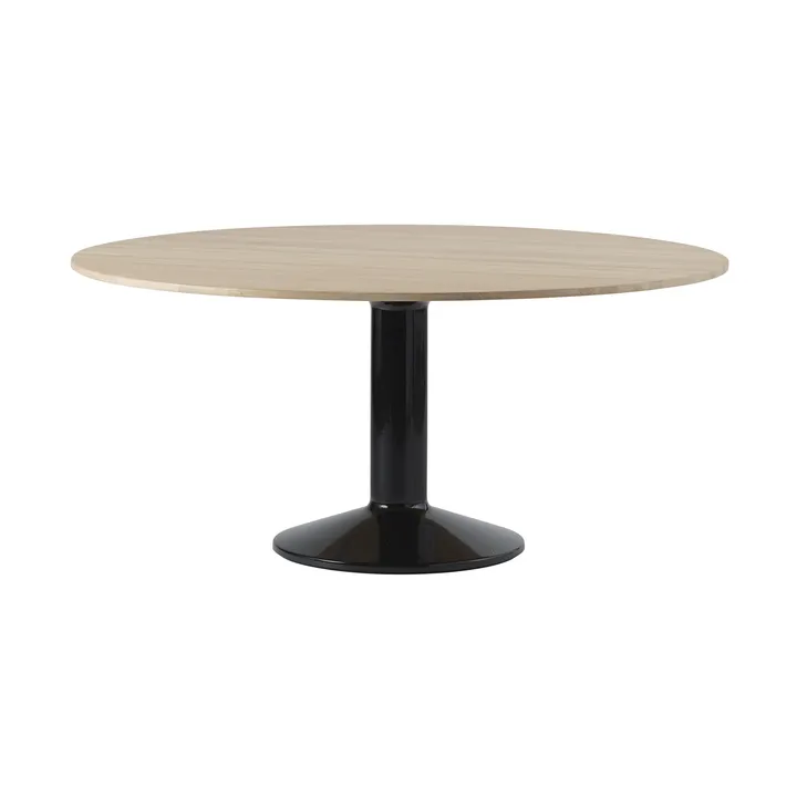 Midst pedestal table - Oiled oak-black, Ø160 cm - Muuto