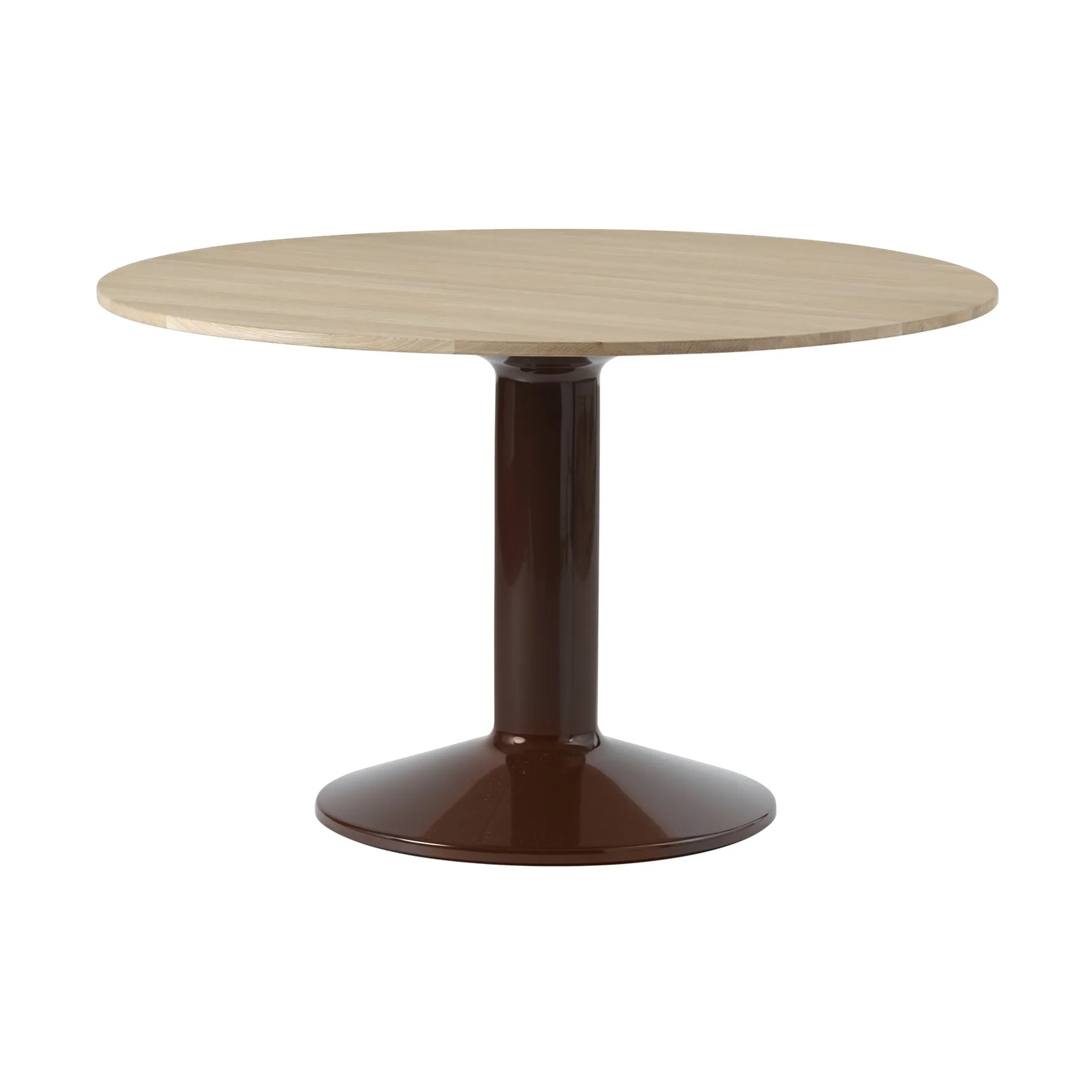 Midst pedestal table, Oiled oak-dark red, Ø120 cm Muuto