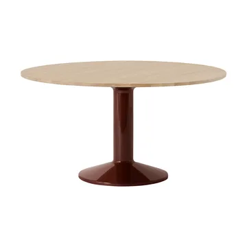 Midst pedestal table - Oiled oak-dark red, Ø140 cm - Muuto