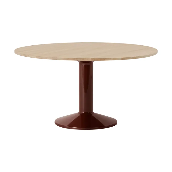 Midst pedestal table - Oiled oak-dark red, Ø140 cm - Muuto