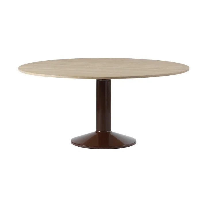 Midst pedestal table - Oiled oak-dark red, Ø160 cm - Muuto