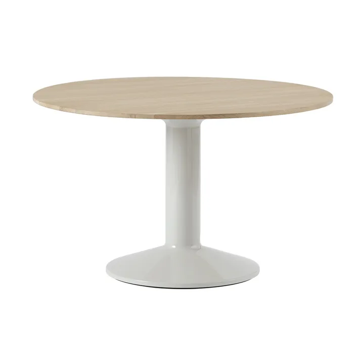 Midst pedestal table - Oiled oak-grey, Ø120 cm - Muuto