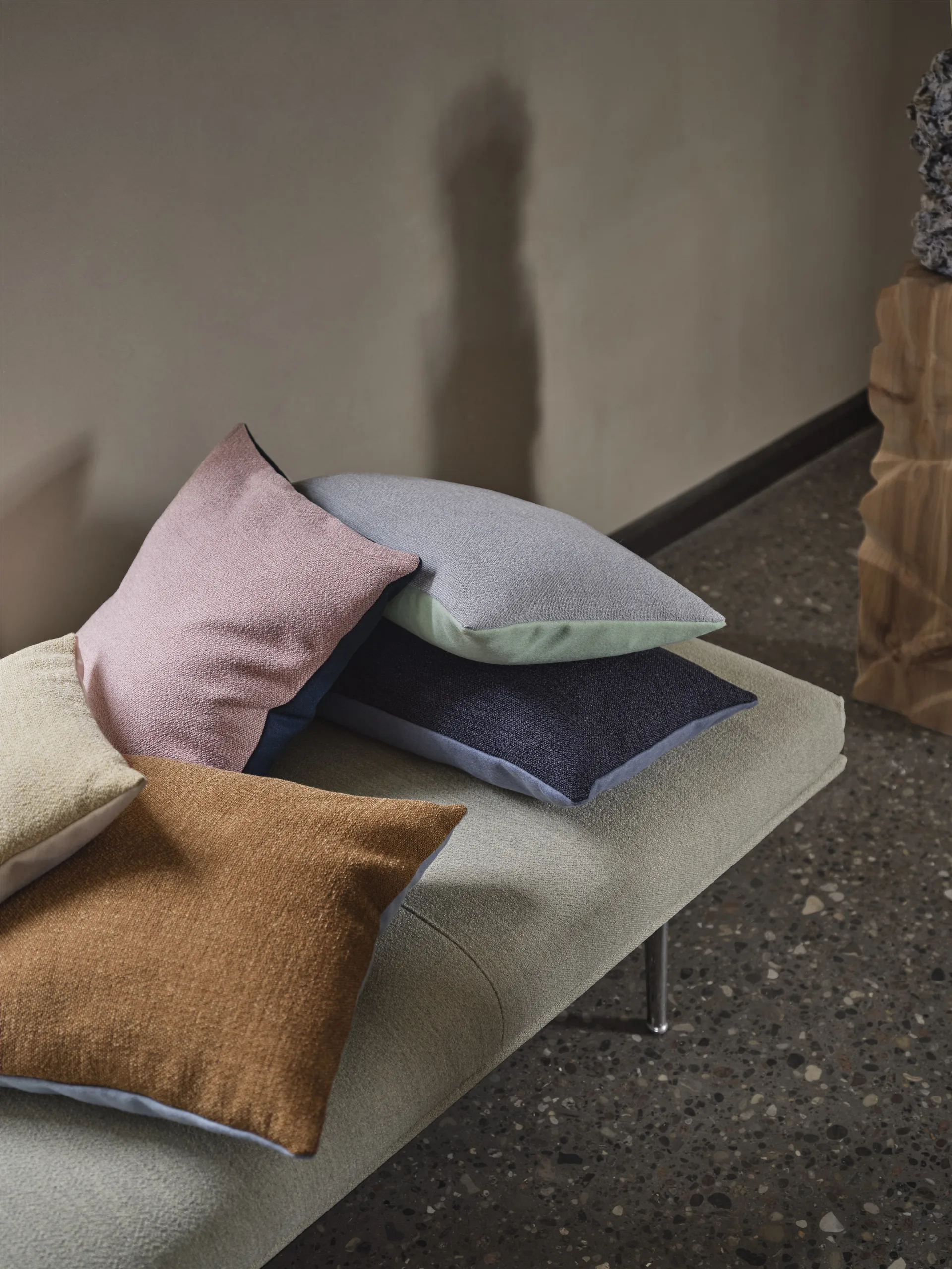 Mingle cushion 45x45 cm, Copper Brown-Light Blue Muuto