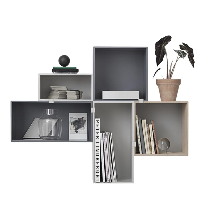 Mini stacked 2.0 shelving, large - grey - Muuto