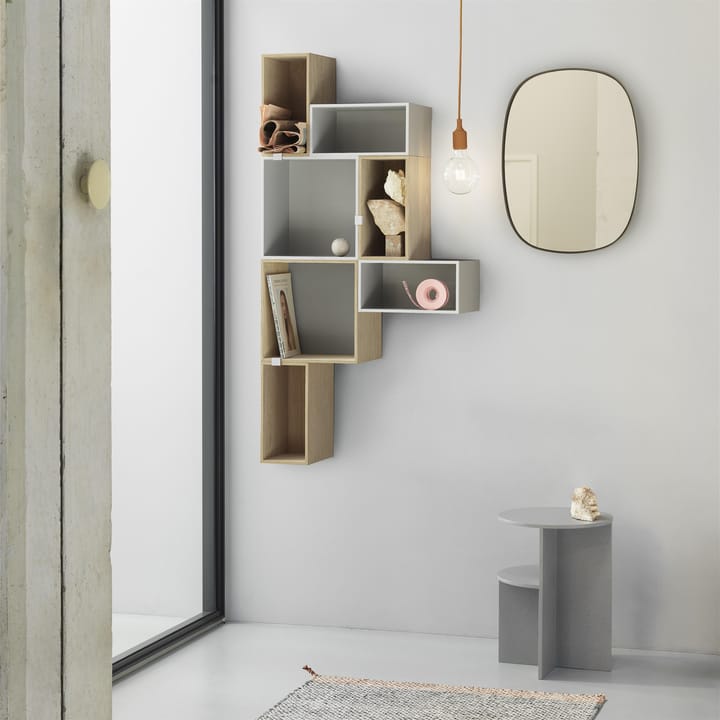 Mini stacked 2.0 shelving, medium - light grey - Muuto