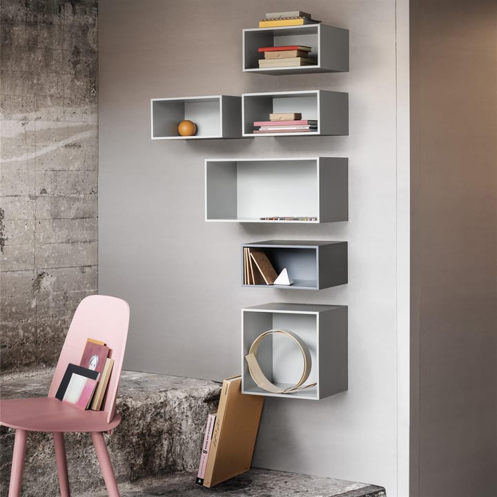 Mini stacked 2.0 shelving, medium - light grey - Muuto