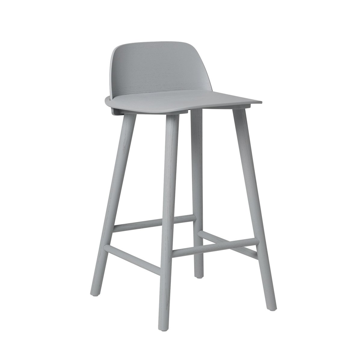Muuto Nerd Bar Stool 65 Cm Grey | Scandinavian Design | Bar stools | Grey