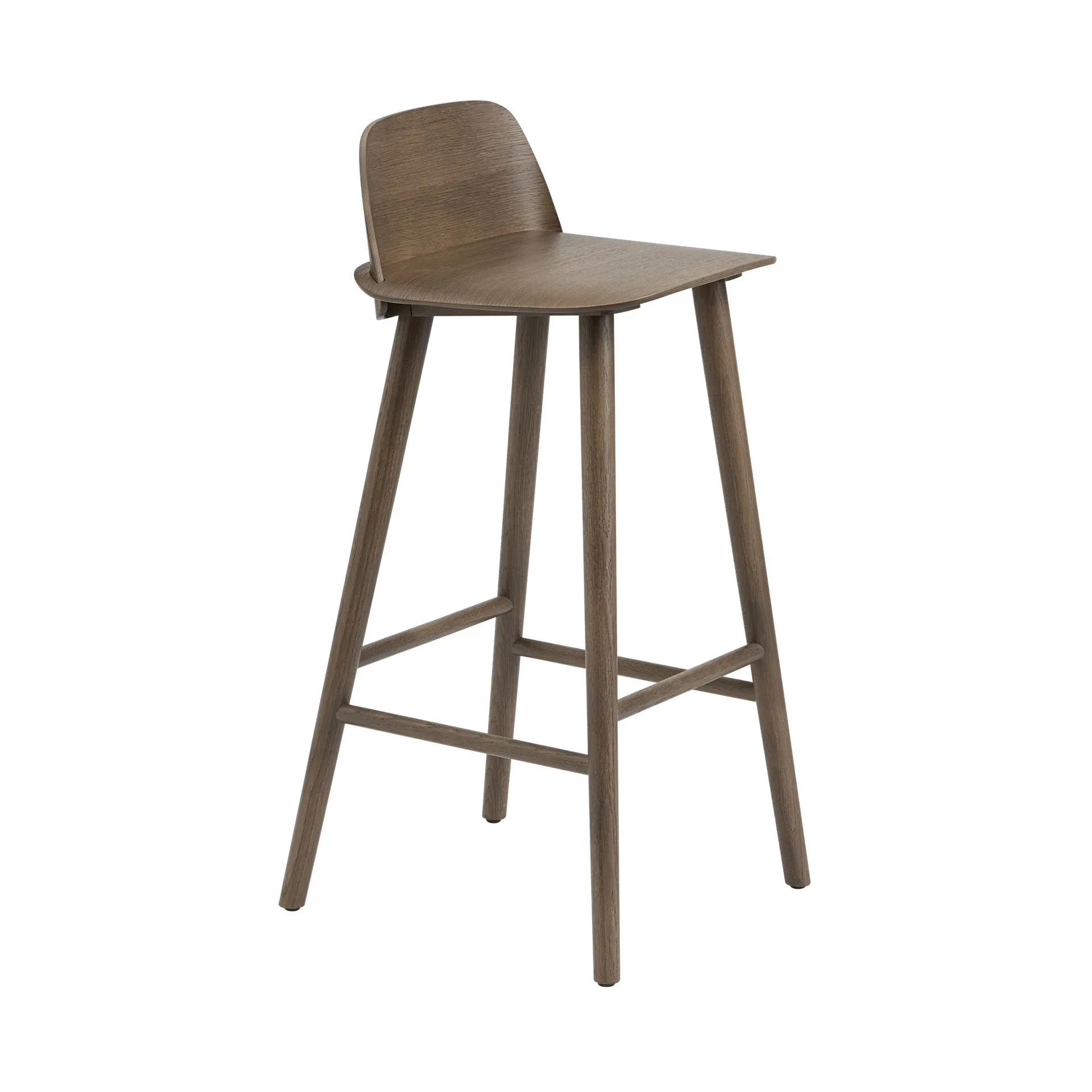 Nerd Bar Stool 65 Cm, Stained dark brown Muuto