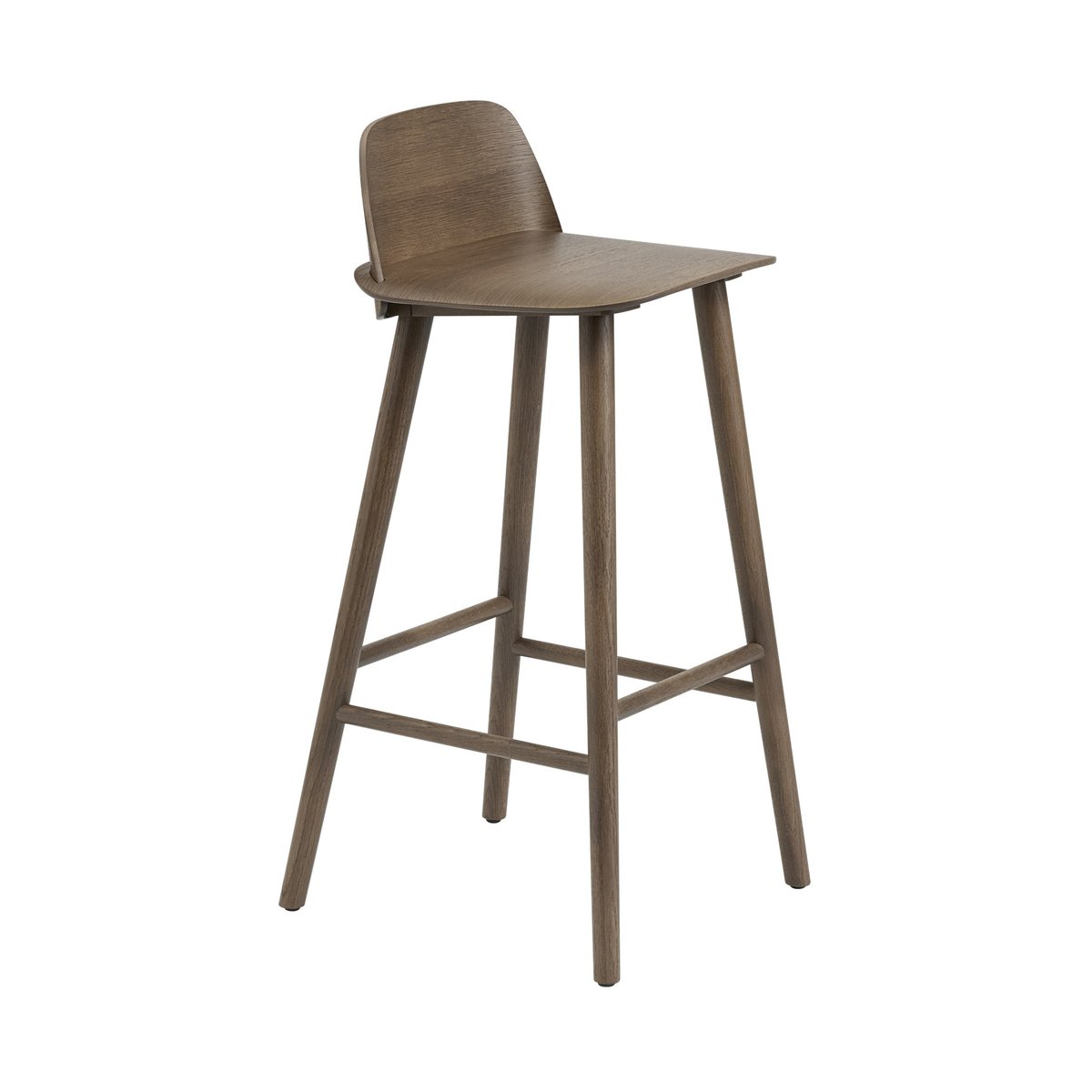 Muuto Nerd Bar Stool 65 Cm Stained dark brown | Scandinavian Design | Bar stools | Brown