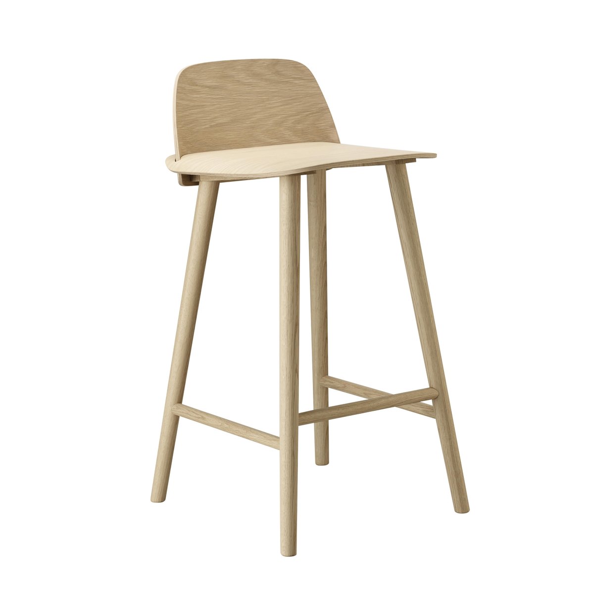 Muuto Nerd Barstool Oak | Scandinavian Design | Bar stools | Brown