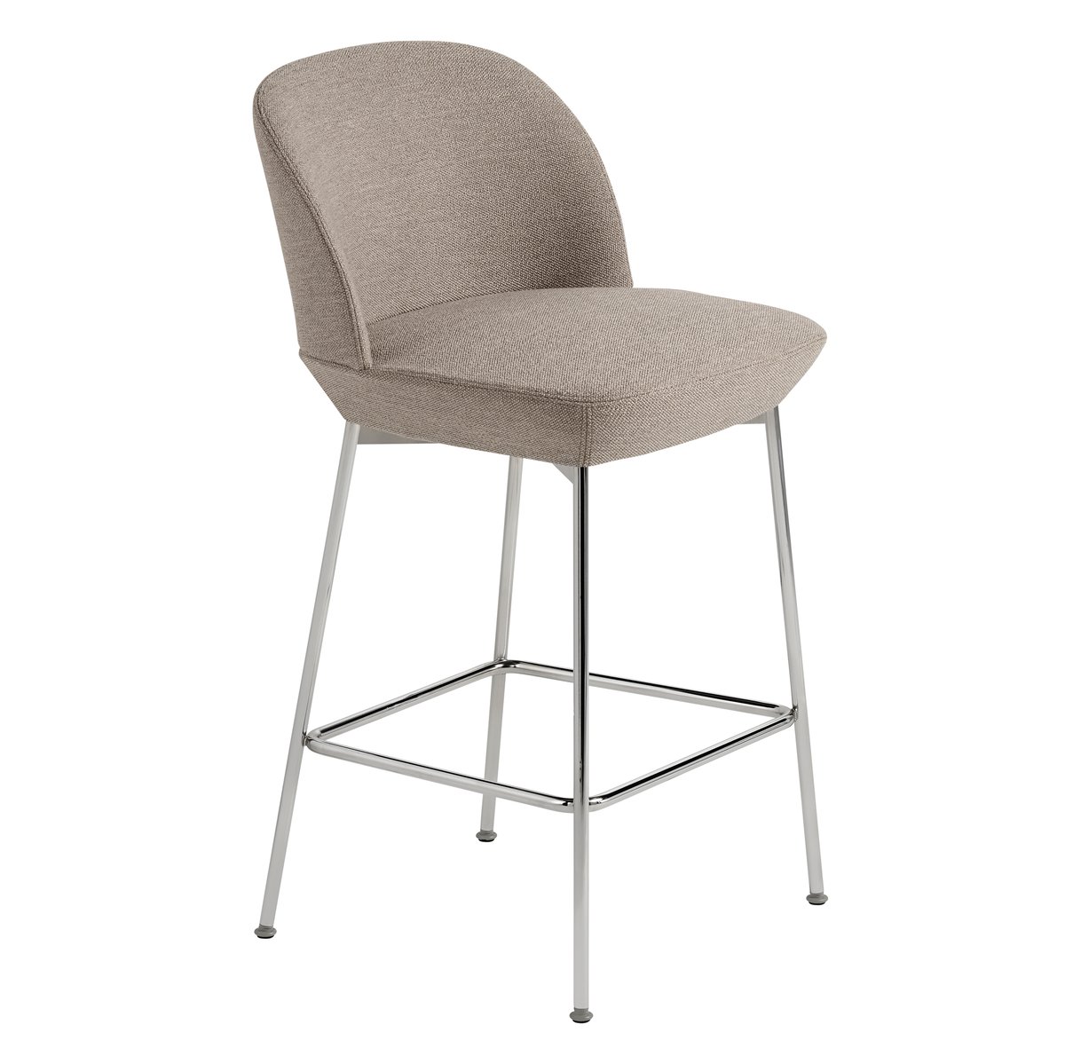 Muuto Oslo Counter chair chromed legs Ocean 32 | Scandinavian Design | Bar stools | Beige