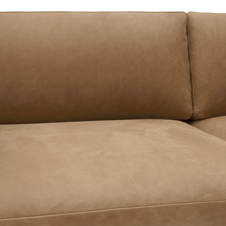 Outline 3.5-seater sofa polished aluminum - Grace leather Camel - Muuto