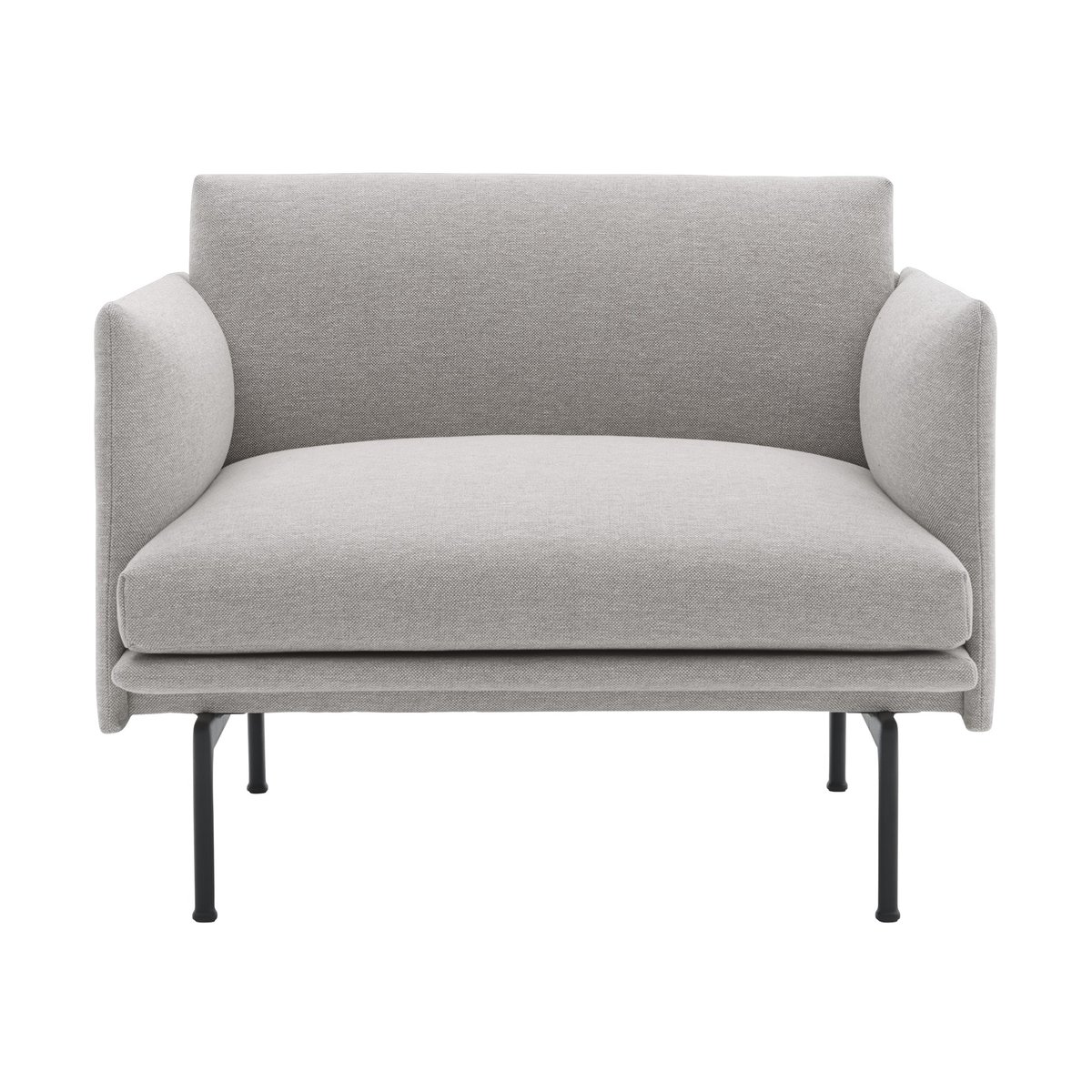 Muuto Outline arm chair fabric Clay 12-Black | Scandinavian Design | Armchairs & footstools | Grey
