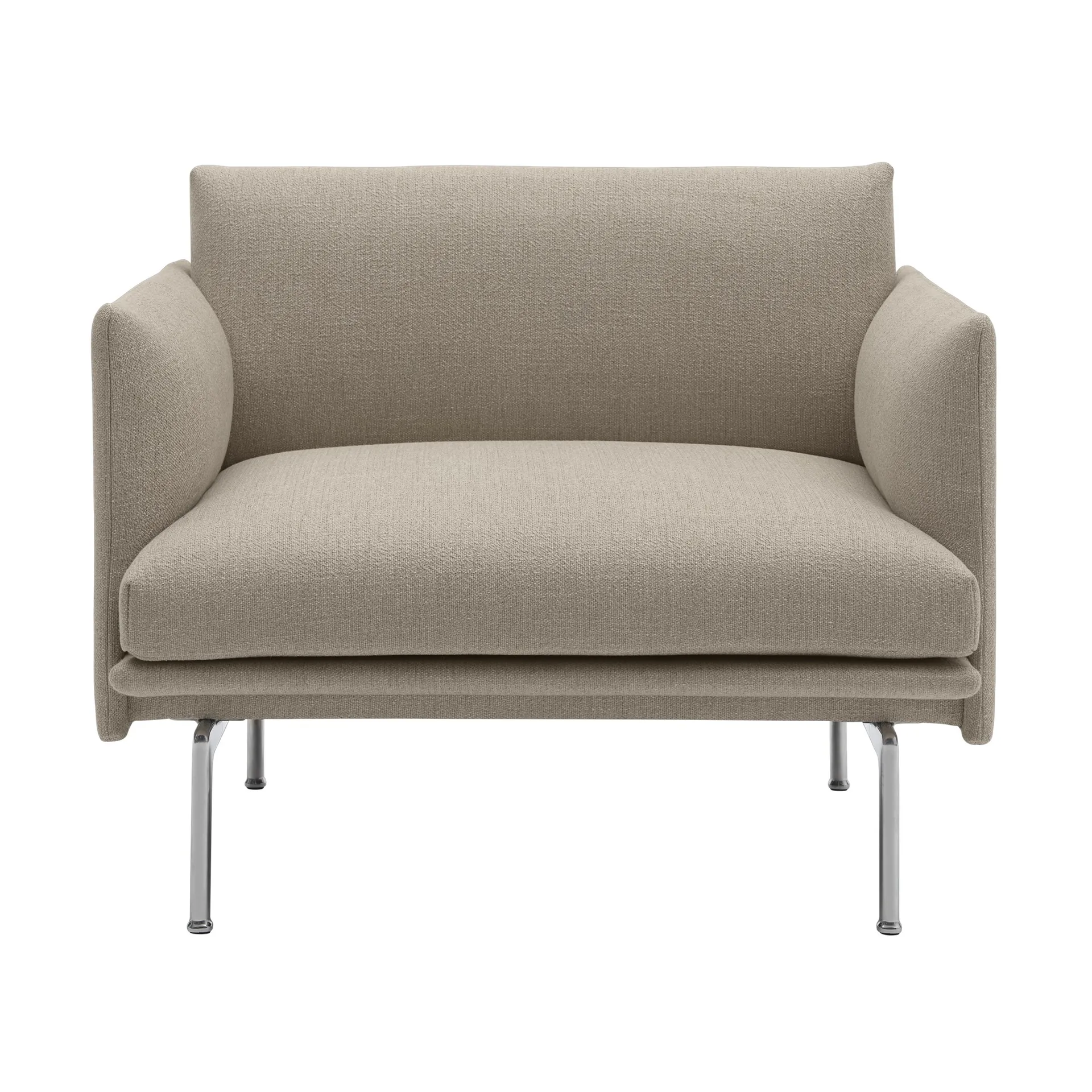 Outline arm chair fabric, Ecriture 240-Polished Aluminum Muuto