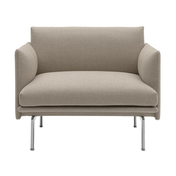 Outline arm chair fabric - Ecriture 240-Polished Aluminum - Muuto
