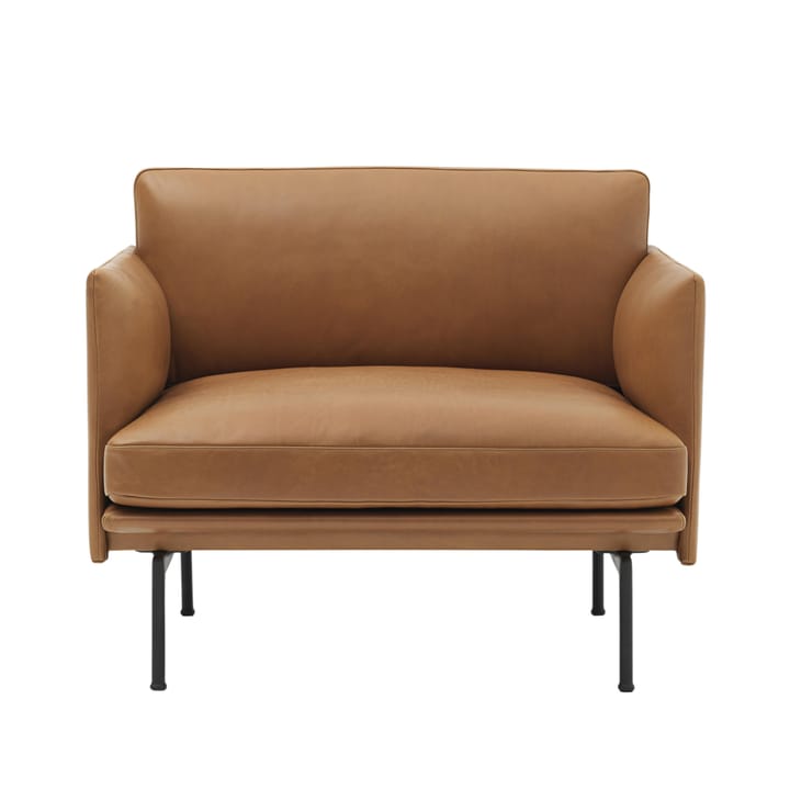 Outline armchair leather - Refine leather cognac-Black - Muuto