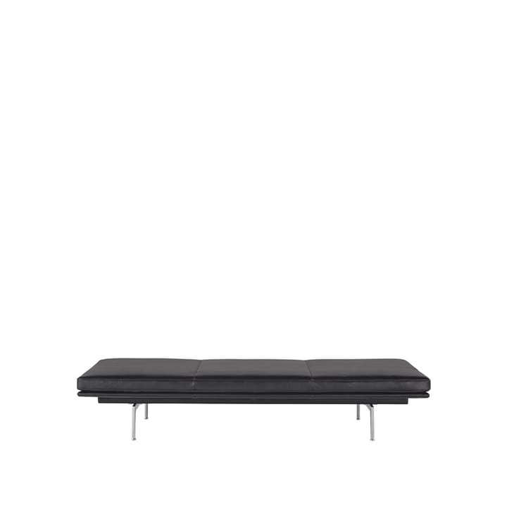 Outline daybed - Refine leather black-Aluminium - Muuto