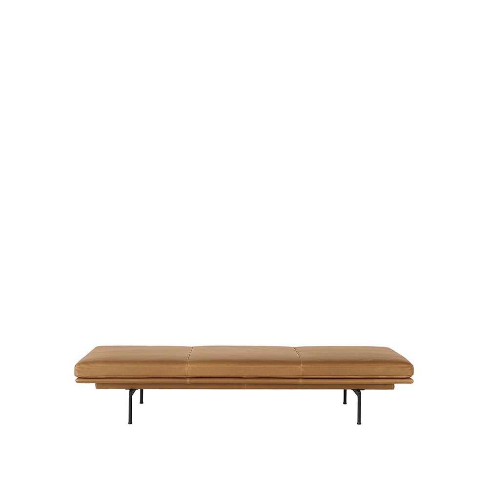 Muuto Outline daybed Refine leather cognac-Black