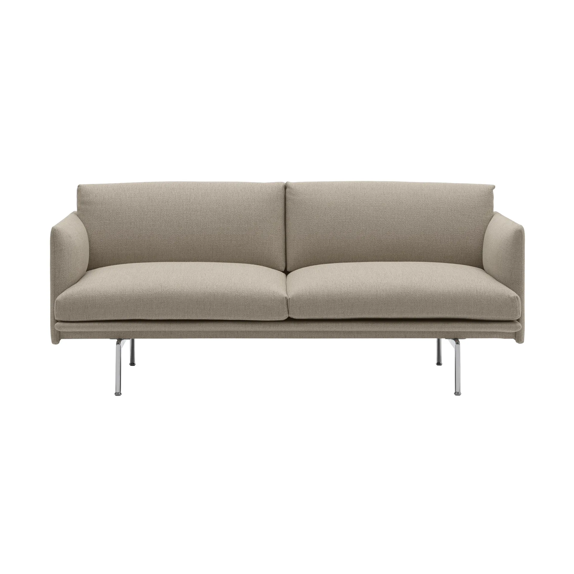 Outline sofa 2-seat, Ecriture 240-Polished Aluminum Muuto