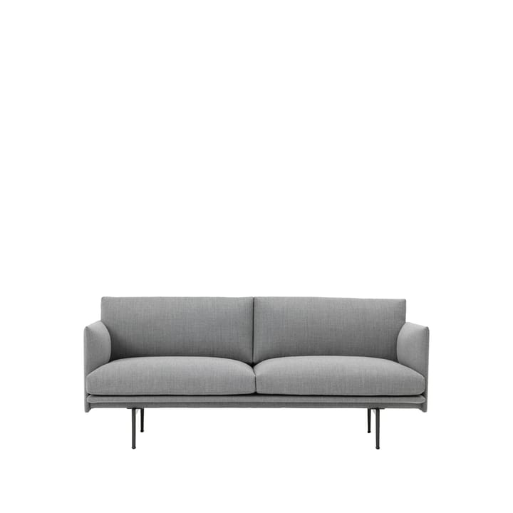 Outline sofa 2-seat - Fiord 151 grey-Black - Muuto