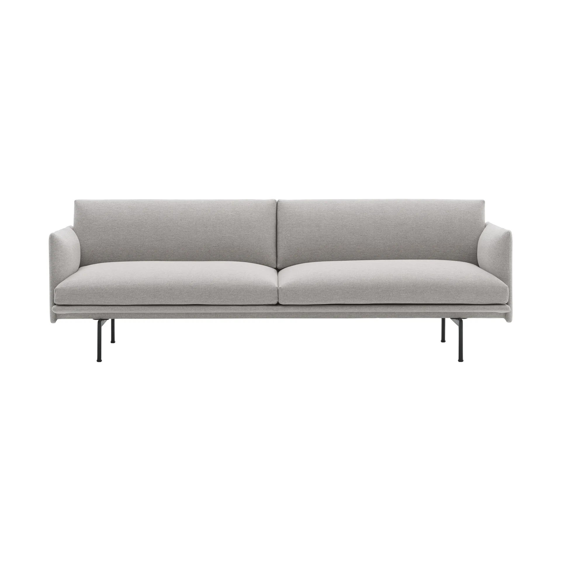 Outline sofa 3-seat fabric, Clay 12-Black Muuto