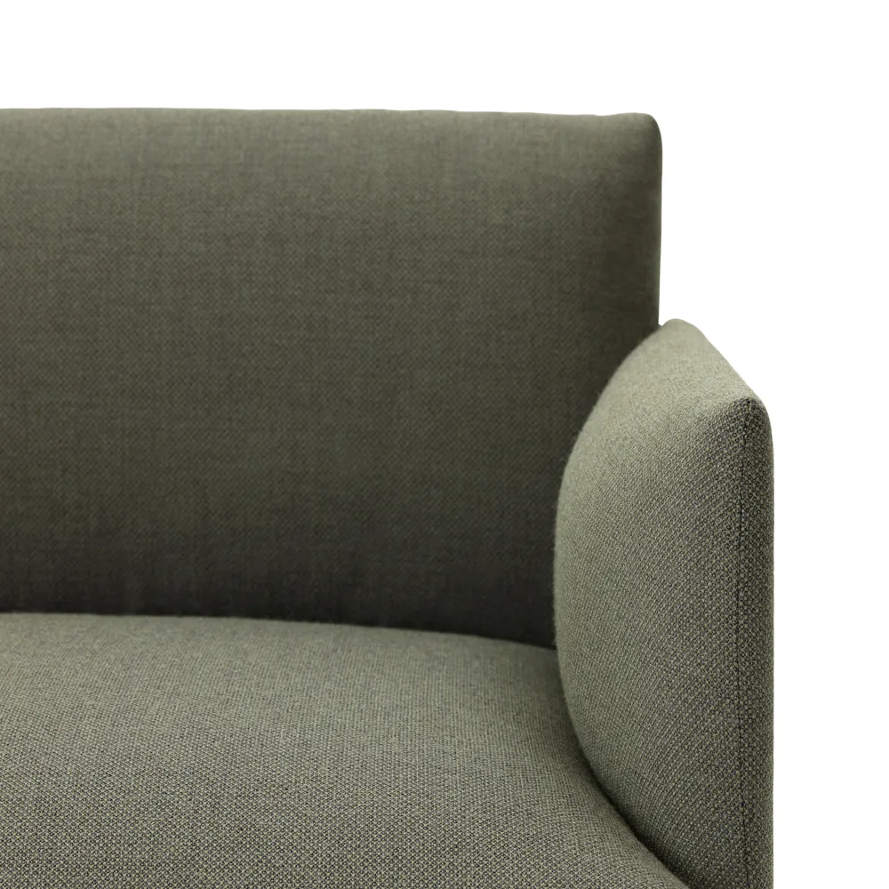 Outline sofa 3-seat fabric, Fabric fiord 151 grey. black leg Muuto