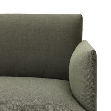 Outline sofa 3-seat fabric - Fabric fiord 151 grey. black leg - Muuto