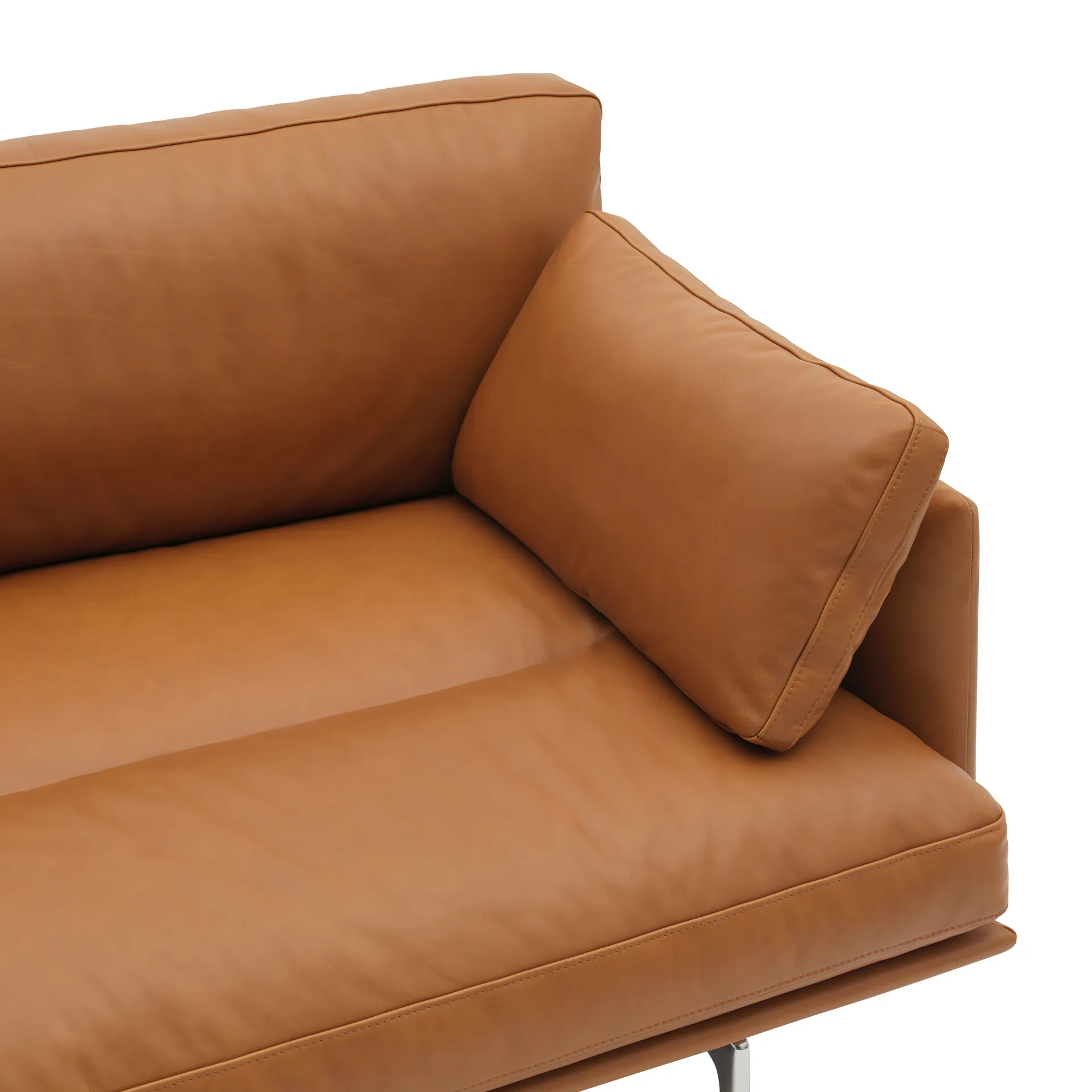 Outline Soft cushion, Refine Leather Cognac, 55x30 cm Muuto
