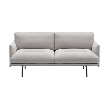 Outline Soft sofa - Clay 12–black legs, 2-seater - Muuto