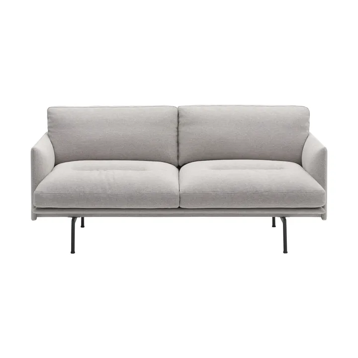 Outline Soft sofa - Clay 12–black legs, 2-seater - Muuto