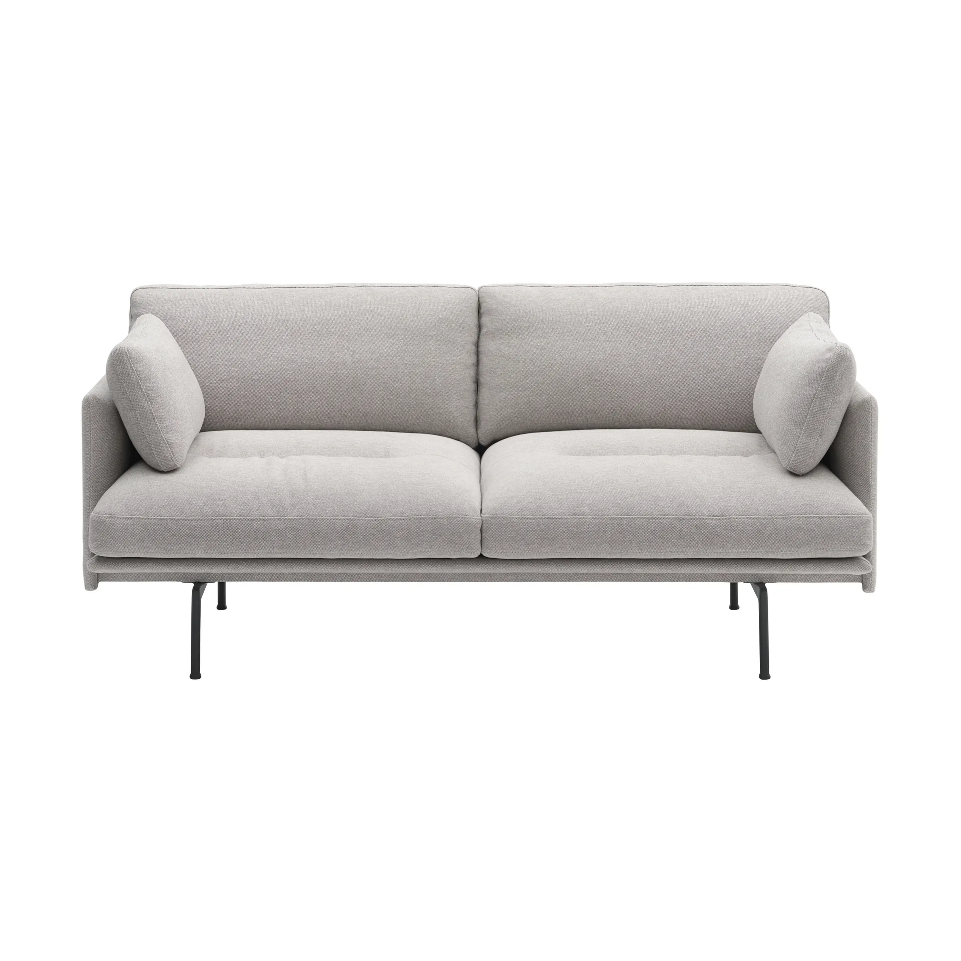 Outline Soft sofa, Clay 12–black legs, 2-seater Muuto