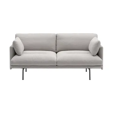Outline Soft sofa - Clay 12–black legs, 2-seater - Muuto