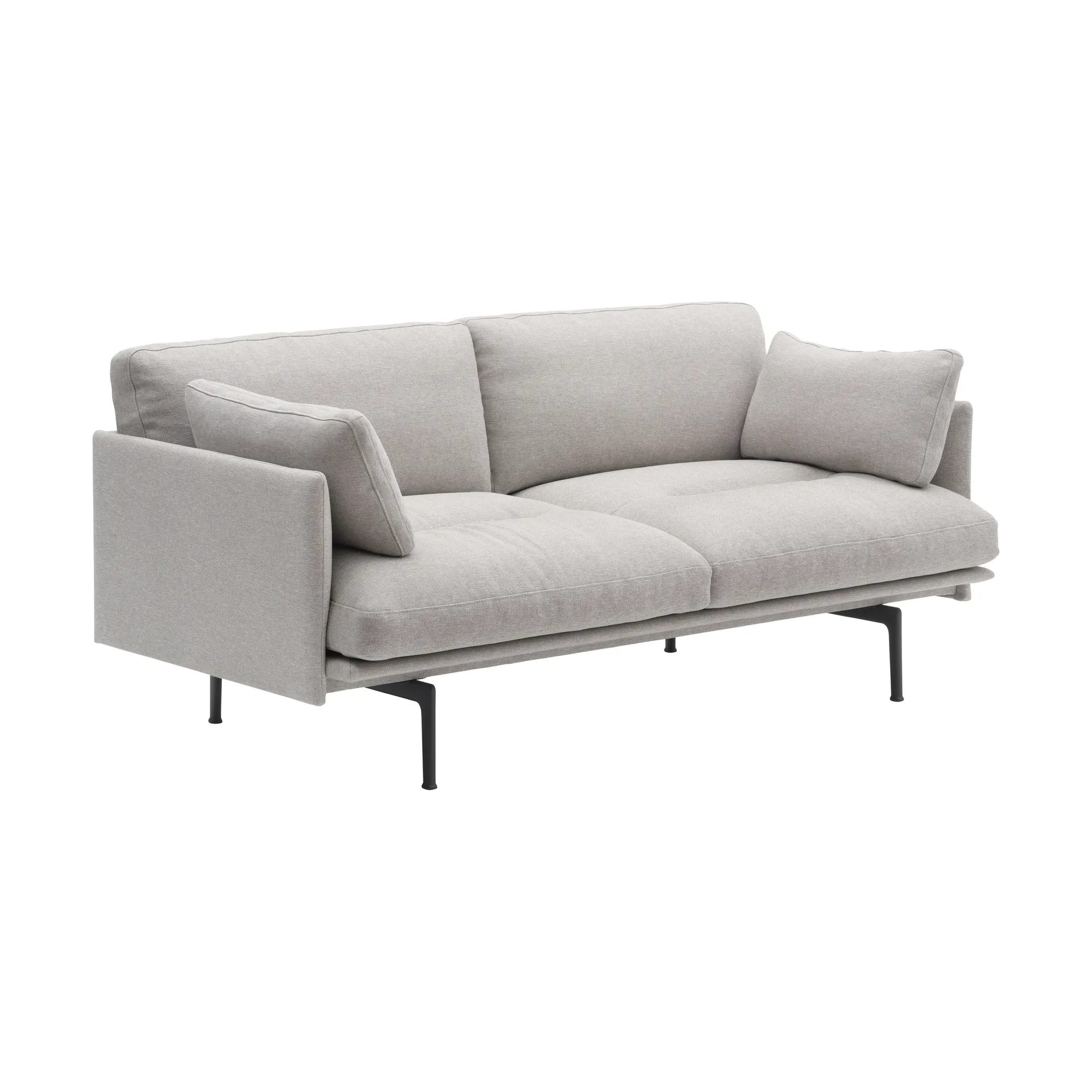 Outline Soft sofa, Clay 12–black legs, 2-seater Muuto