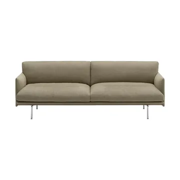 Outline Soft sofa - Clay 15-aluminium legs, 3 seater - Muuto