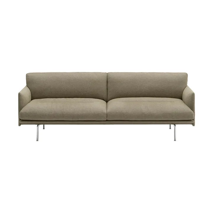Outline Soft sofa - Clay 15-aluminium legs, 3 seater - Muuto