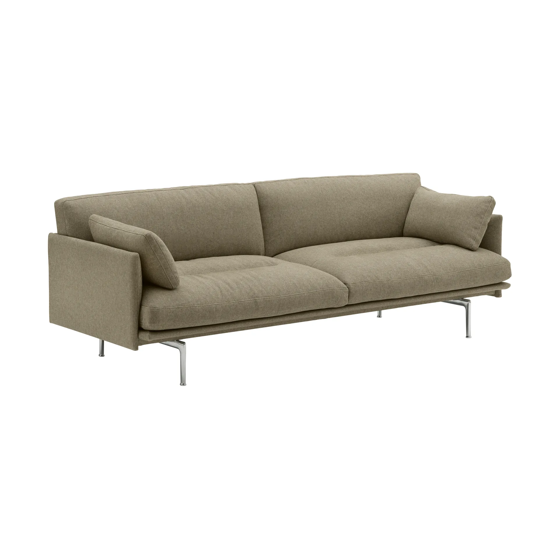 Outline Soft sofa, Clay 15-aluminium legs, 3 seater Muuto