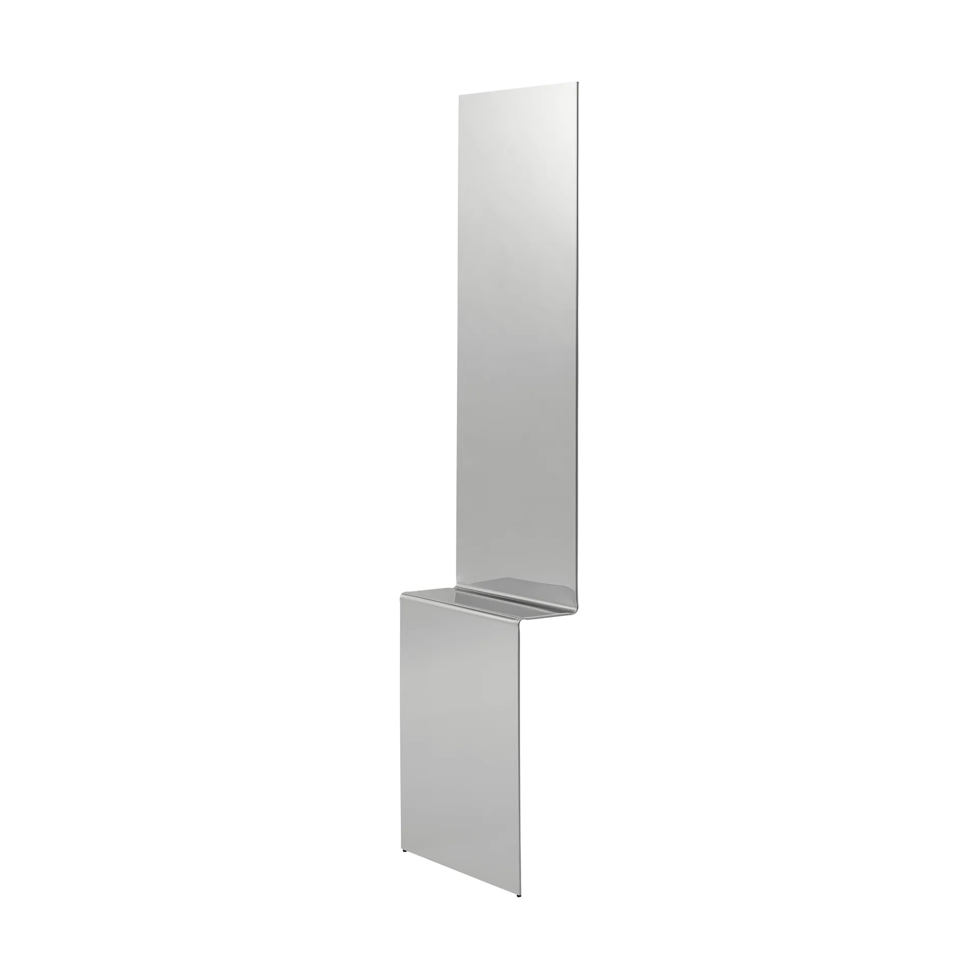 Pleat wall mirror, Polished steel, 227x57 cm Muuto
