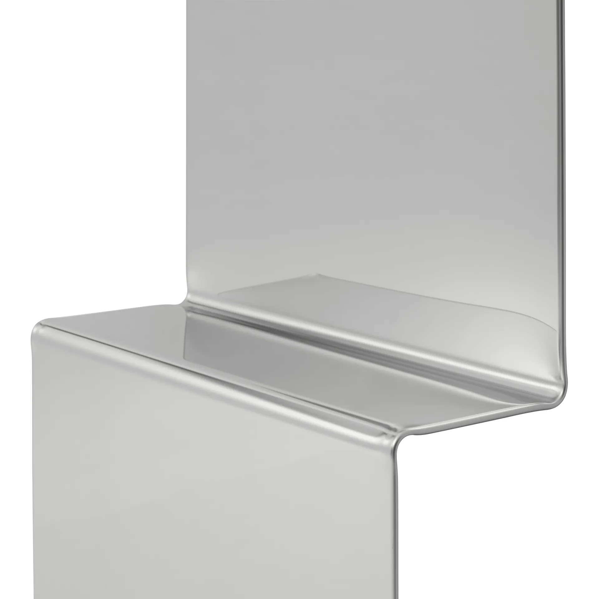 Pleat wall mirror, Polished steel, 227x57 cm Muuto