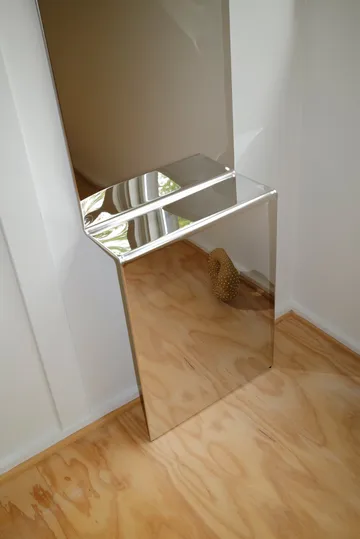 Pleat wall mirror - Polished steel, 227x57 cm - Muuto