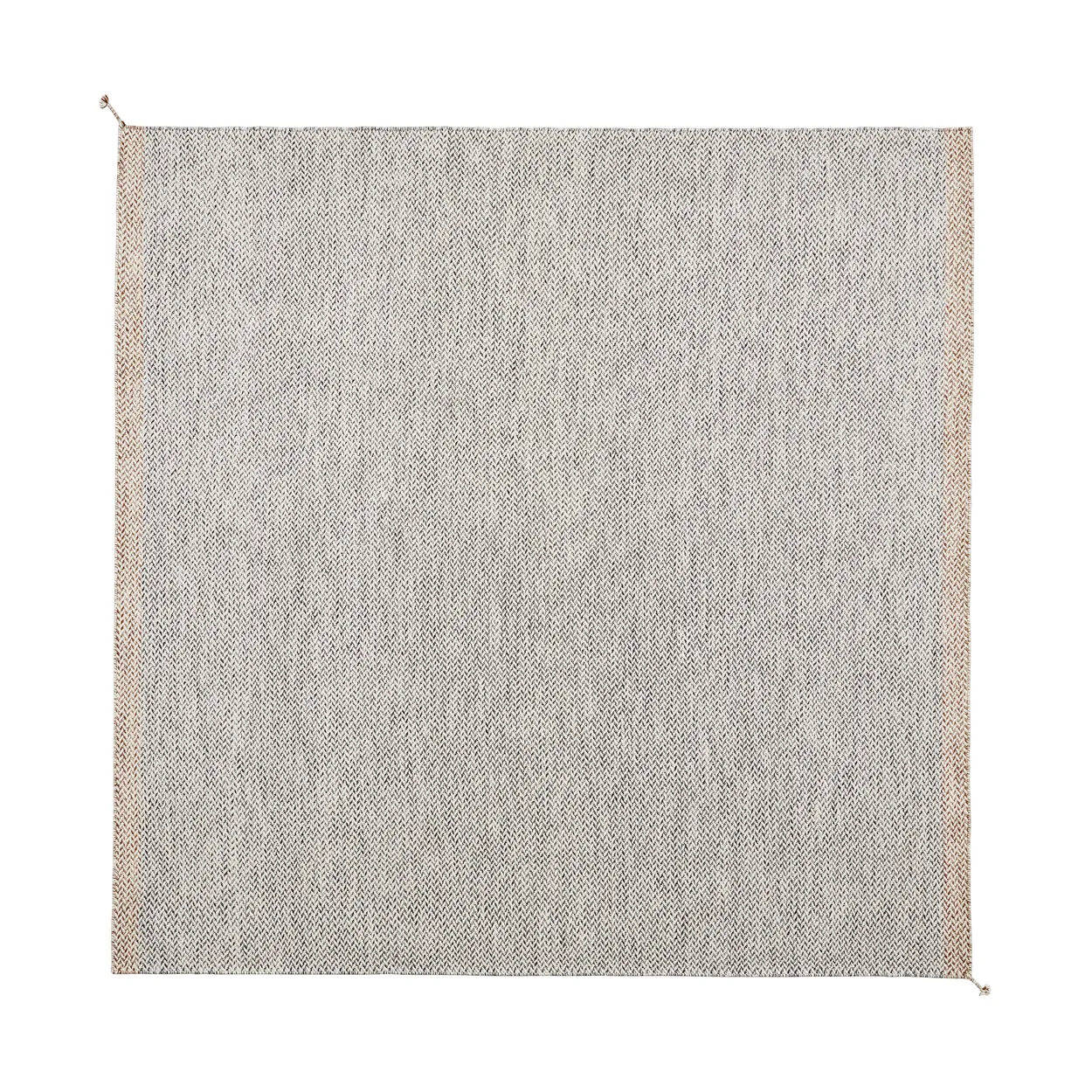 Muuto Ply wool rug 240x240 cm Black-white | Scandinavian Design | Fringe & Deep pile rugs | Black