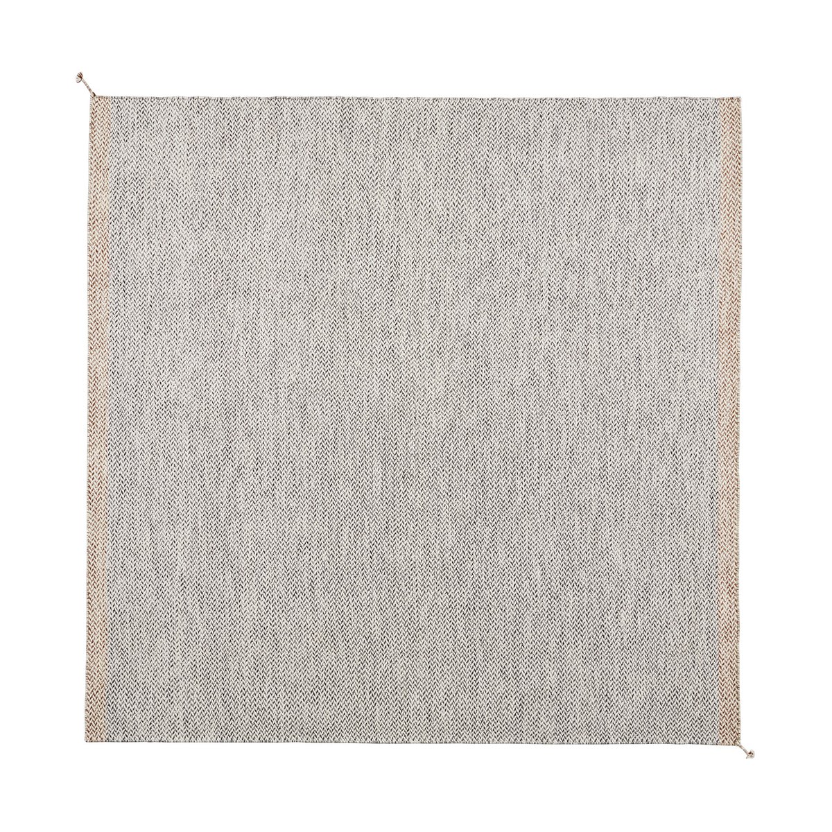 Muuto Ply wool rug 240x240 cm Black-white | Scandinavian Design | Fringe & Deep pile rugs | Black