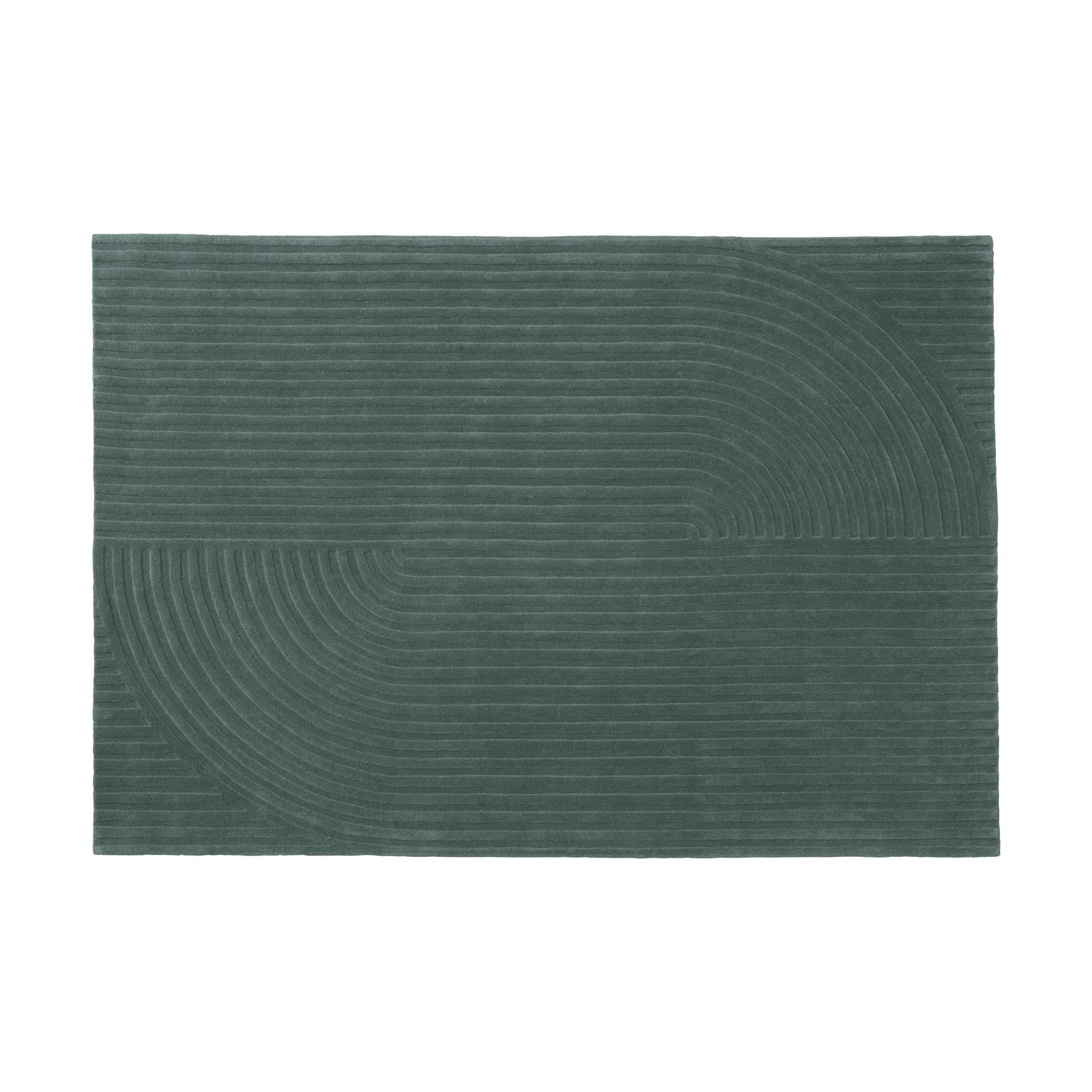 Relevo Rug Quattro wool rug, Dark green, 170x240 cm Muuto